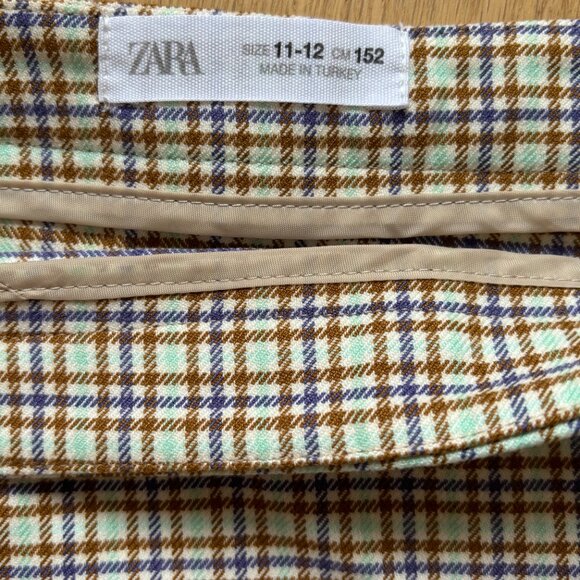 Zara girls summer plaid/gingham mini skirt - Picture 3 of 4